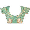 Mint Green Organza Embroidered Saree With Unstitched Blouse