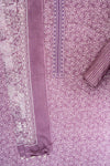 Mauve Cotton Unstitched Salwar Suit With Cotton Dupatta