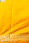 Mustard Banarasi Silk Saree With Unstitched Blouse