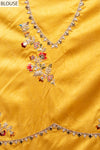 Mustard Banarasi Silk Saree With Unstitched Blouse