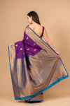 Draped in Royalty Purple Banarasi Silk Saree With Unstitched Blouse