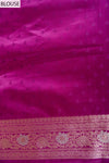 Magenta Banarsi Woven Zari  Saree With Unstitched Blouse