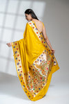 Mustard Banarasi Silk Saree With Unstitched Blouse