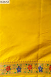 Mustard Banarasi Silk Saree With Unstitched Blouse