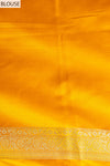 Mustard Banarasi Silk Saree With Unstitched Blouse