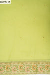 Mehndi Crepe Unstitched Salwar Suit With Chiffon Dupatta