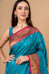 Effortless Glamour Rama Banarasi Silk With Unstitched Blouse