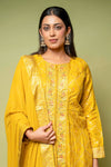 Mustard Dola Readymade Suit And Palazzo With Chiffon Dupatta