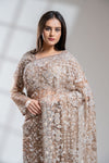 Tussar Net Embroidered Saree With Readymade Blouse