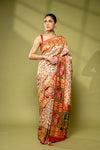 Tussar Magenta Banarasi Silk Saree With Unstitched Blouse