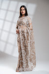 Tussar Net Embroidered Saree With Readymade Blouse