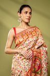 Tussar Magenta Banarasi Silk Saree With Unstitched Blouse