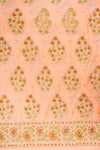 Peach Crepe Unstitched Salwar Suit With Chiffon Dupatta