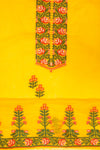 Mustard Georgette Unstitched Salwar Suit With Cotton Dupatta