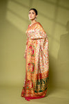 Tussar Magenta Banarasi Silk Saree With Unstitched Blouse
