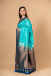 Royal Heritage Tea-green Banarasi Silk Saree With Unstitched Blouse
