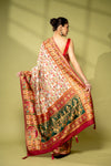 Tussar Magenta Banarasi Silk Saree With Unstitched Blouse