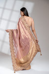 Onion Banarasi Silk Saree With Unstitched Blouse