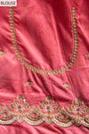 Onion Banarasi Silk Saree With Unstitched Blouse