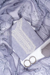 Grey Cotton Unstitched Salwar Suit With Cotton Dupatta