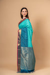 Royal Heritage Tea Green South Indian Silk Saree And Woven Zari Border With Unstitched Blouse