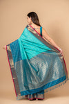 Royal Heritage Tea Green South Indian Silk Saree And Woven Zari Border With Unstitched Blouse