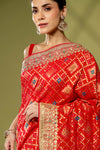 Rani Khaddi Georgette Embroidered Saree With Unstitched Blouse