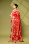 Rani Khaddi Georgette Embroidered Saree With Unstitched Blouse