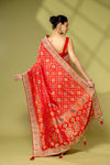 Rani Khaddi Georgette Embroidered Saree With Unstitched Blouse