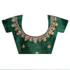 Red Khaddi Georgette Embroidered Saree With Unstitched Blouse