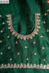 Red Khaddi Georgette Embroidered Saree With Unstitched Blouse