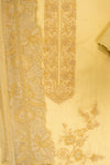 Lemon Gold Cotton Unstitched Salwar Suit With Cotton Dupatta