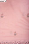 Peach Cotton Unstitched Salwar Suit With Cotton Dupatta
