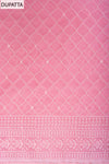 Peach Georgette Unstitched Salwar Suit With Georgette Dupatta