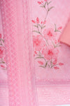 Peach Georgette Unstitched Salwar Suit With Georgette Dupatta