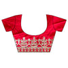 Rani Georgette Embroidered Saree With Unstitched Blouse