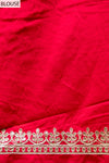 Rani Georgette Embroidered Saree With Unstitched Blouse