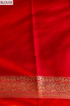 Orange Banarasi Silk Saree With Unstitched Blouse