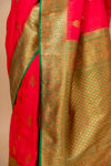 Timeless Elegance Rani Banarasi Silk Saree With Unstitched Blouse
