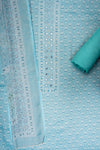 Mint Green Cotton Unstitched Salwar Suit With Cotton Dupatta