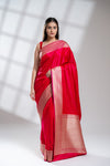 Rani Banarasi Silk Saree With Unstitched Blouse