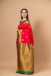 Timeless Elegance Rani Banarasi Silk Saree With Unstitched Blouse
