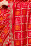 Rani Georgette Embroidered Saree With Unstitched Blouse