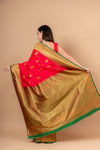 Timeless Elegance Rani Banarasi Silk Saree With Unstitched Blouse
