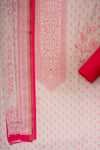 Tussar Pink Cotton Unstitched Salwar Suit With Cotton Dupatta