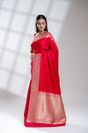 Rani Banarasi Silk Saree With Unstitched Blouse