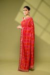 Rani Georgette Embroidered Saree With Unstitched Blouse