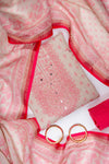 Tussar Pink Cotton Unstitched Salwar Suit With Cotton Dupatta
