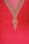 Rani Chanderi Cotton Unstitched Salwar Suit With Chinon Dupatta