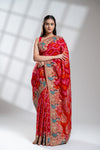 Rani Khaddi Georgette Saree With Unstitched Blouse